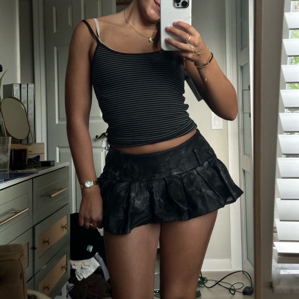 Pleather Skort